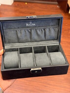 BulovaBlack Watch Storage Box Authentic BULOVA Presentation Watch Box 4 slots